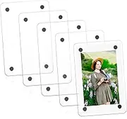 iplusmile 5pcs Double Sided Acrylic Magnetic Picture Frames Transparent Desktop Photo Holders for Home and Office Decor Clear Display for Cherished Memories