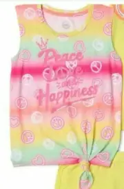 Wonder Nation Little Girls & Big Girls Peace Graphic Tank Size XS/XCH 4-5