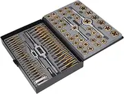 86PCS Tap Die Set Plated Carbide Essential Threading Tool Kit for Automotive and Mechanical Repairs