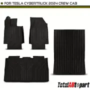 4Pcs Black Floor Mats Liners for Tesla Cybertruck 2024 Crew Cab Front and Rear