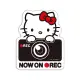 JPGO 凱蒂貓 kitty 日本製 車用告示貼紙 攝錄影 錄影中 裝飾車貼 汽車用品 車身貼 裝飾貼