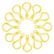 150 Pcs Plastic Lobster Claw Clasps Snap Lanyard Clip Hooks, Golden Yellow