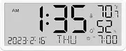 Large Digital Wall Clock,Battery Operated Alarm Clock,Hanging Digital Clock,Large Wall Clock,LCD Screen Battery Powered Large Display Wall Clock Big Digits Digital Clock for Home (B)