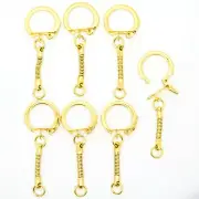 Lot of 50 KEY CHAINS GOLD SNAKE CHAIN w/ SNAP END AND JUMP RING ~ Craft Findings