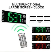 13" Large LED Digital Wall Clock Temperature Date Display Alarm Clock Countdown