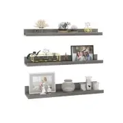 24 Inch Grey Floating Shelves for Wall Mount, Gray Wood Wall Shelf Ledge for