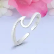 5mm Wave Band 925 Sterling Silver Toe Ring Thin Adjustable Toe Ring