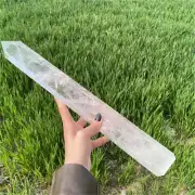 1660g Natural clear Quartz Obelisk white Cystal Point Wand Tower healing gift