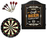 Winmau Blade 6 DUAL CORE Dart Board + Winmau Craft Beer Cabinet + Darts Set