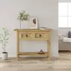 Hall Console Table Solid Wood Hallway 2 Drawer Storage Unit Corona Furniture