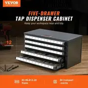 Tap Dispenser Cabinet Five-Drawer Tap Organizer Cabinet for #2-56-#12-28 Steel Tap Dispenser Organizer Cabinet with Labels 60-Compartment Stackable Tap