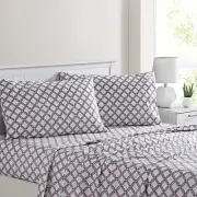Printed 4-Piece Extra Soft Bedding Sheets & Pillowcase Set, Deep King Cara