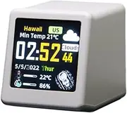 Smart WiFi Weather Station Digital Clock Temperature, Humidity Decoration Alarm Desktop Hone Clock Time Clock WiFi Alarm Clocks Clock WiFi Digital Station Mini bedrooms Alarm self WiFi Bedroom