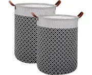 Hamper Set of 2 Large Hamper, Waterproof Clothes Hamper (Black)