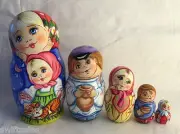 Russian Matryoshka Russian Wooden Nesting Dolls - 5 pieces #3