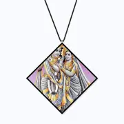 Indian Traditional Acrylic Krishna Radha Car Hanging
