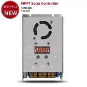 450W 20A 12V 24V Step-down MPPT Solar Controller LED + Intelligent Cooling Fan