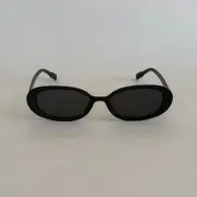 Y2K Black Round Sunglasses – Black Frame & Lens, Unisex, UVA UVB, New