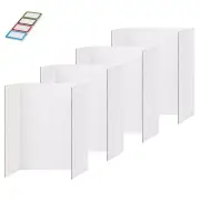 2X(4 Pcs Trifold Poster Board, White Poster Board Comes with Sticky7487