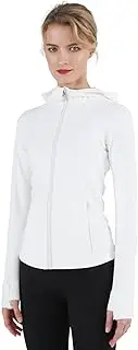 [CHAMWEY] Running Jackets for Women Slim Fit Windproof Thumb Holes Full Zip Pockets Stretchy Soft Comfy