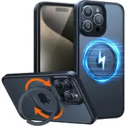 Tough On 360° Rotate Stand with MagSafe Phone Case for iPhone 15 Pro Max - Black