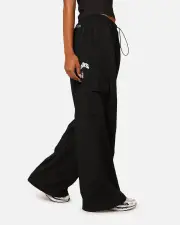[MITCHELL & NESS] Mitchell & Ness Women's Oakland Raiders Wavey Text Cargo Pants Black - Size XS XS Black