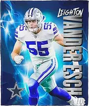 Northwest NFL Dallas Cowboys Leighton Vander Esch Silk Touch Throw Blanket, Team Colors, 50" x 60"