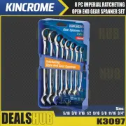 KINCROME 8 Piece RATCHETING Single Way Open End Gear Spanner Set IMPERIAL K3097