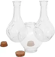 RORPOIR 3pcs Sand Ceremony Bottle with Cork Stoppers Heart Shaped Keepsake Jars for Wedding Remembrance Decorative Glass Vials for Unity Sand Ceremony Unique Wedding Favors