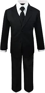 [Luca Gabriel] Toddler Boys' 5 Piece Classic Fit Formal Dress Suit Set - Size 8