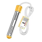 Electric Submersible Water Heater 3000w Swimming Pool Rapid Heating Heating Rod Intelligent Timing yellow EU1500W