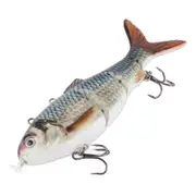 SSRGV Robotic Swimming Lure Multi Jointed Rechargeable Electric Fishing Lure with Green LED Light
