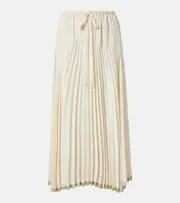 [Vince] Vince Plissé tiered midi skirt AU 14 beige