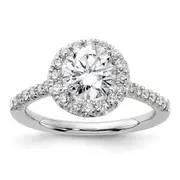 14k White Gold 1/2 Ct. Lab Grown Diamond VS/SI+ G+ 1 1/2 Ct. Center Round Engagement Ring