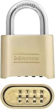 Master Lock Padlock, Set Your Own Letter Combination Lock, 2 in. 1 Pack, Tan
