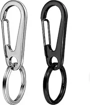 QISVVE Keychain Clip Key Ring,Stainless Steel Small Carabiner Keychain Clip Key Chain Hook Holder Organizer for Car