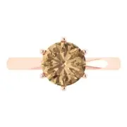 2ct Round Cut Champagne Stone Promise Designer engagement Ring 14k Rose Gold