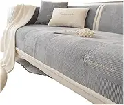 Luxury Soft Sofa Cover for Living Room Non-Slip Solid Thicken Sofa Cushion Mat Nordic Style Plush Sofa Towel Home Couch Decor(A1 Grey,E 70x210cm 1pc)