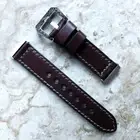 Dark Brown Handmade Leather Band Strap Compatible with Fitbit Versa 3 4 Sense 2