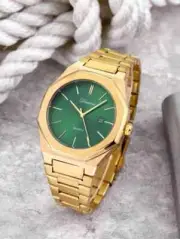 Luxury Men's Octagonal Minimalist Display Quartz Watch Stainless Steel BanD
