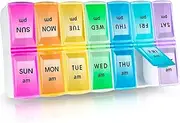 Weekly Pill Organiser 7-Day, Travel Pill Box | Food-Grade & Leakproof | Morning/Evening Doses