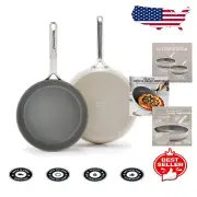 Scratch-Resistant Healthy Ceramic Frying Pan Set - 9.5” & 11” Induction Cookware