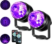 UV Black Lights for Glow Party, 6W LED Disco Ball Strobe Lights for Dark Party