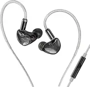 EZ EAR KBEAR Xuanwu in-Ear Headphones HiFi Stereo Dynamic Driver Ear Monitor IEM with Microphone Detachable Silver Plated Cable for Pop, Folk, Jazz, ACG (Gun, Microphone)