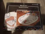WonderArt Quilted Placemats (4) #9080-GEESE & RIBBONS-Stamped Design NEW Sealed