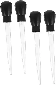 4pcs BBQ Basting Brush Set Turkey Baster for Cooking Meat Condiment Baster Glass Bulb Kitchen Gadgets Application for Grilling