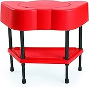 Children's Factory AFB5100PR Angeles Toddler Sensory Table with Lid, Adjustable Height Sand & Water Indoor/Outdoor Play Equipment for Kids Playroom/Homeschool/Classroom, Red