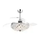 matrix decor 42" Chrome Retractable Ceiling Fan with Light Kit & Remote Control