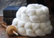 DOMESTIC MERINO Natural Ecru Undyed Combed Top Wool Roving Spinning Felting 4oz