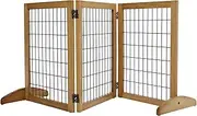 Charlie's Nature Freestanding & Portable Wood/Metal Pet Gate Durable Sturdy Construction Natural Pinewood 3-Panel: 45.8cm x 60.8cm Weight:4.1kg